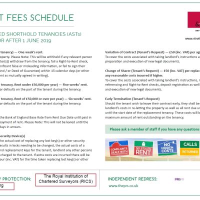 Tenant Fee Schedule