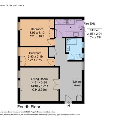 733 Sq Ft