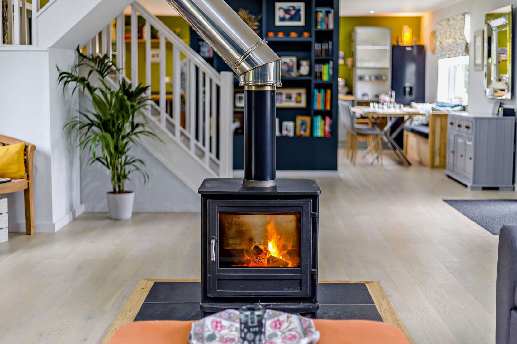 Log Burner Open