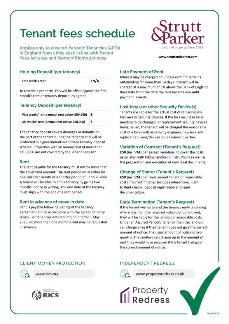 Tenant Fee Schedule